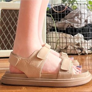 Zara Nude chunky sandals